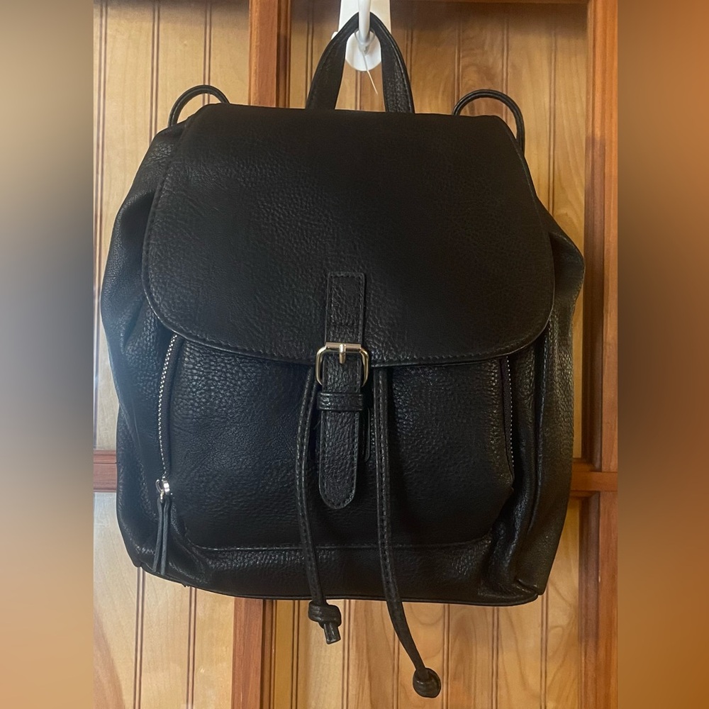 Black Leather Backpack
